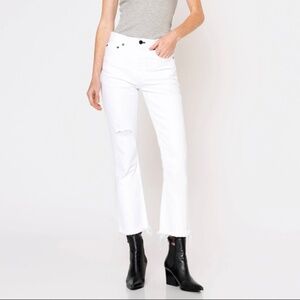 NoEnd Denim White Kick Flare Crop Size 30